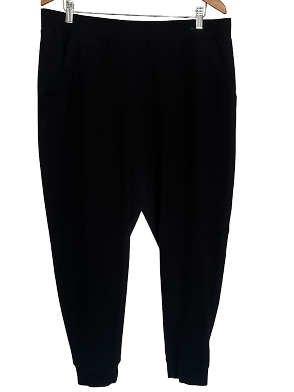 Quince Black Ultra-Stretch Ponte Jogger Pants Women’s Size XL Elastic Waist